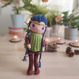 Elf amigurumi pattern crochet doll, elf sylvan pattern, forest elf pattern, elf Dilara amigurumi pattern PDF, elf crochet pattern