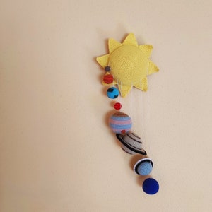 Solar System mobile amigurumi crochet pattern, solar system planets, tapestry, space crochet pattern, decoration child's room pattern 画像 7