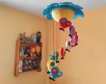 Butterfly Mobile Crochet Pattern: Amigurumi Baby Room Decor (PDF Pattern)