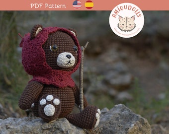 Bear amigurumi pattern, teddy bear crochet pattern, step by step photo tutorial amigurumi bear