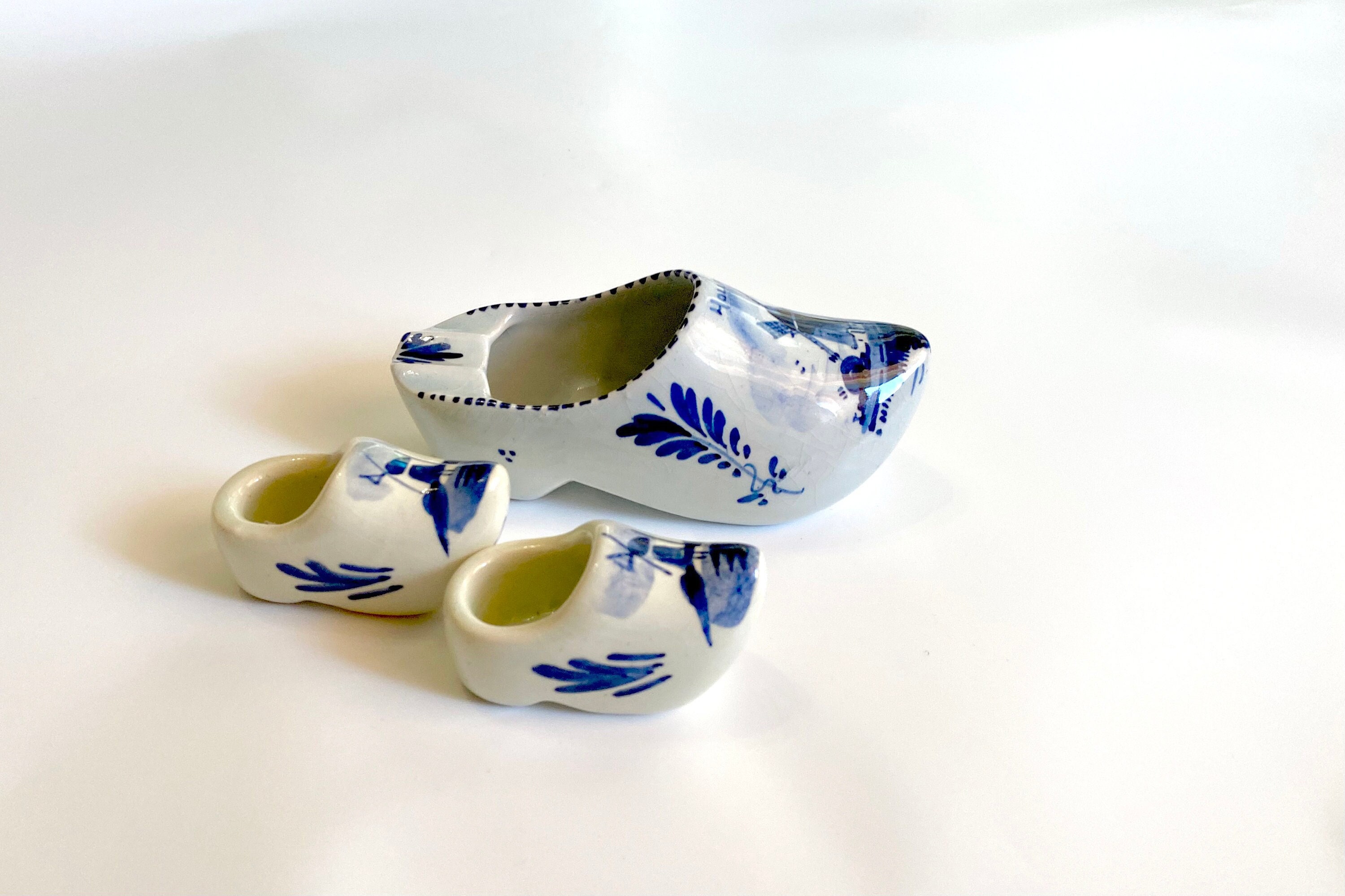 Dutch Porcelain Shoe, Vintage Ashtray Shoe, Delft Blue Shoe, Hand