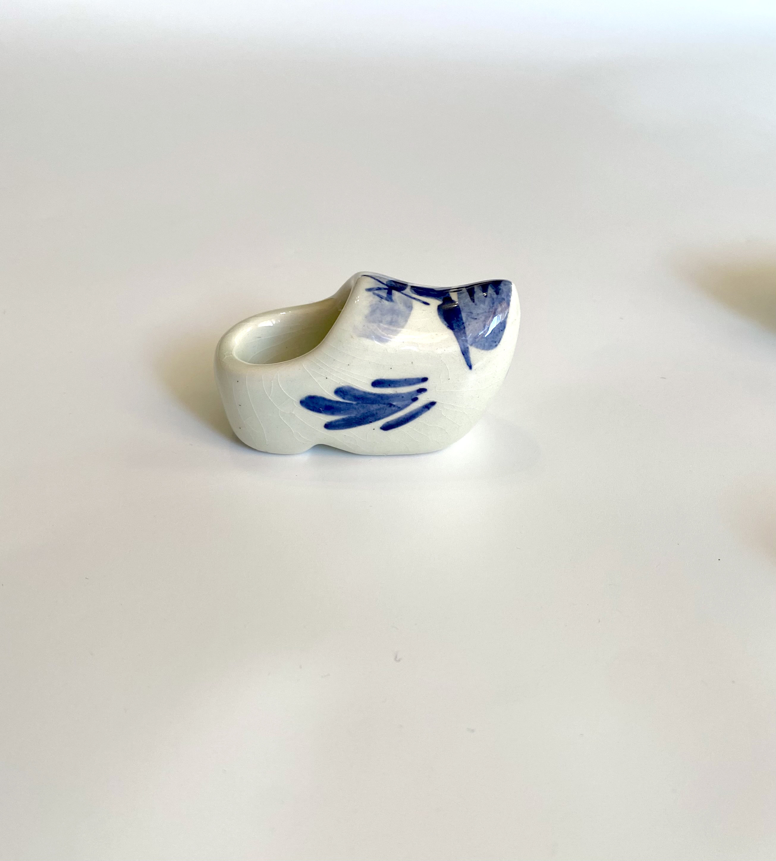 Dutch Porcelain Shoe, Vintage Ashtray Shoe, Delft Blue Shoe, Hand