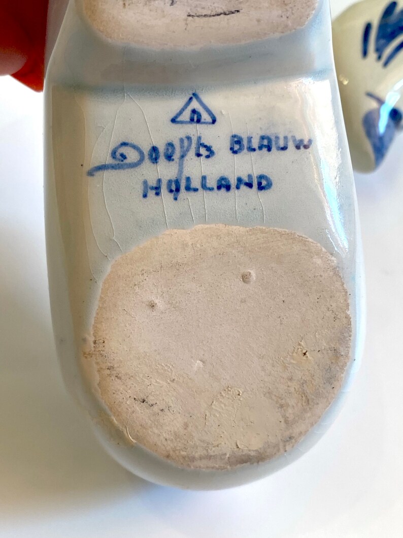 Dutch Porcelain Shoe, Vintage Ashtray Shoe, Delft Blue Shoe, Hand