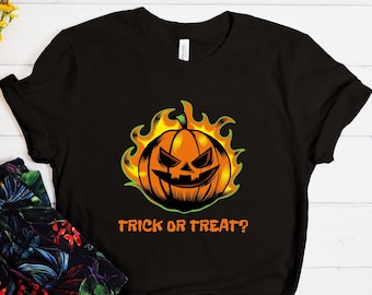 Trick Or Treat Shirt, Halloween Shirt, Halloween Pumpkin Shirt, Scary Pumpkin Tshirt, Halloween Gift