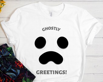 Ghostly Greetings Shirt, Halloween Shirt, Trick Or Treat Shirt, Ghost Shirt, Spooky Shirt, Funny Halloween Shirt, Halloween Party