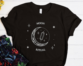 Moon Ritual Shirt, Moon Crystal Shirt, Moon Lover Shirt, Astrology Shirt, Moon Lover Gift, Astrology Gift, Zodiac Shirt, Celestial Shirt