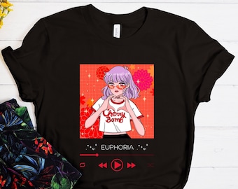 Euphoria Shirt, Cool Anime Girl Shirt, Anime Lover Shirt, Anime Girl Shirt, Heart Hand Shirt, Anime Graphic T-Shirt, Music Shirt, Anime Gift