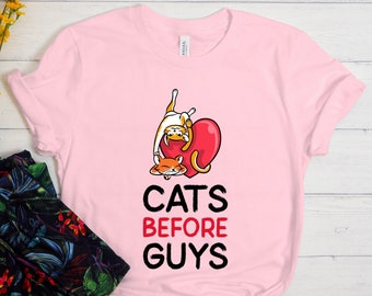 Cats Before Guys Shirt, Cat Lover Shirt, Cat Shirt, Funny Cat Tshirt, Cute Cat Shirt, Cat Lover Gift, Cat Shirt For Women