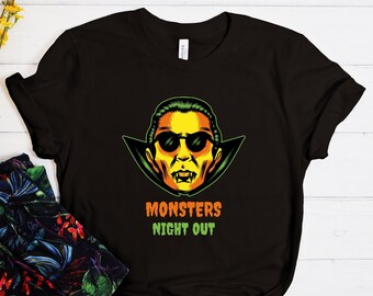 Monsters Night Out Shirt, Halloween Monster Shirt, Vampire Shirt, Halloween T-shirt, Halloween Party Shirt, Halloween Vampire Shirt
