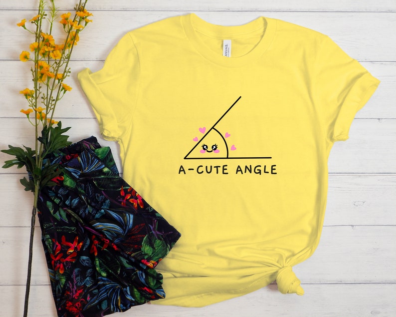 Acute Angle Shirt, Funny Math Shirt, A Cute Angle, Math Shirt, Mathematics Shirt, Funny Math Teacher Shirt, Math Gift, Math Teacher Gift Yellow