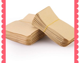 ECO Friendly Envelopes - 2 1⁄4 x 3 1⁄2” Sustainable Envelope Seed Collection  / Wedding / Jewelry / Seed Storage / Kraft Seed Pack Envelopes