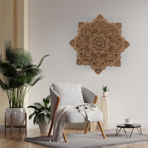 Arte murale per soggiorno, Arte murale grande, Decorazione in legno mandala, Arte mandala in legno, Arte mandala 3D, Mandala in legno boho, Decorazione in legno fatta a mano