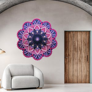 Mandala Chakra Decor , Chakra Wall Hanging , Wood Wall Art Large , Yoga Studio Decor , Chakra Mandala Decor , Large Wall Art, Wall Art Decor