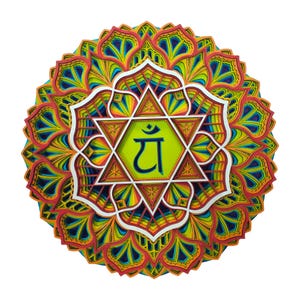 Anahata Chakra Mandala , Mandala Wall Decor , Mandala Wall Hanging, Mandala Wall Art, Wood Wall Art ,  Large Wall Decor, Layered Mandala Art