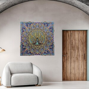 Wood Wall Art Large , Over Bed Wall Decor , Boho Wall Decor , Chakra Set , Mandala Wooden Gift , Wall Hanging , Handcrafted Wooden
