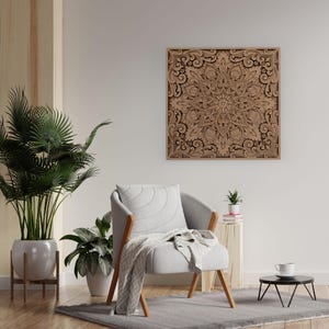 Arte in legno con mandala 3D, arte murale minimalista, decorazioni per la casa fatte a mano, decorazioni in legno con mandala, decorazioni da parete di grandi dimensioni, decorazioni da parete in legno, arte da parete per camera da letto