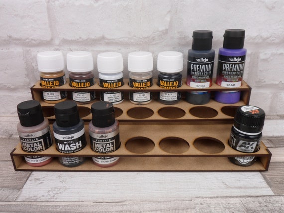 Paint Stand for 21, Vallejo Wash, Pigments, Liquitex Inks, and AK