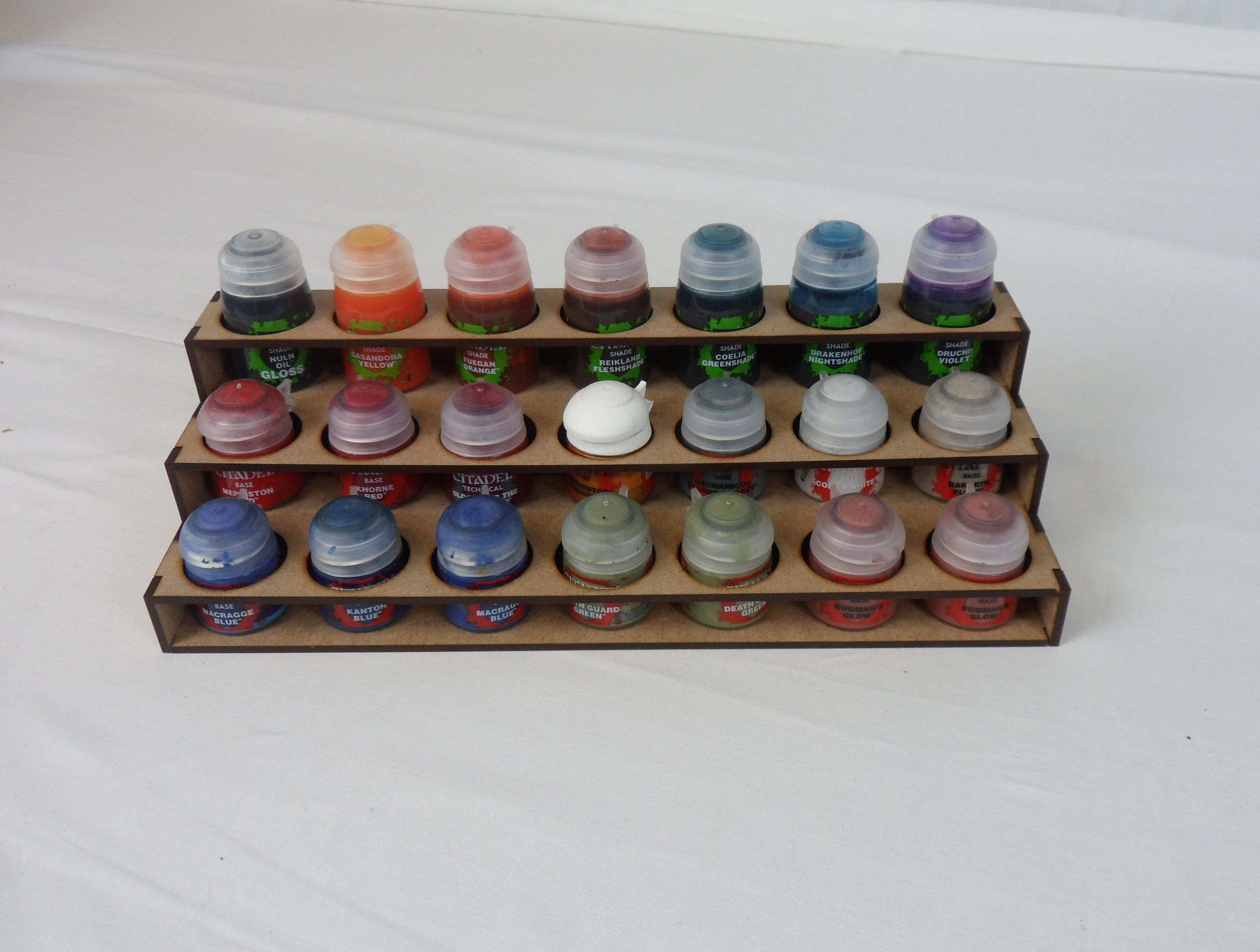 MDF Paint Rack System for Citadel and Vallejo Paints Fits 35 or 50