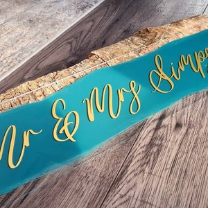 Plaque décorative de luxe Mr & Mrs en acrylique/plateau