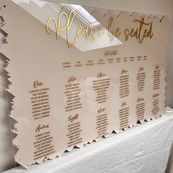 Plan de table acrylique pour mariage et événement - plan de table - plan de table en acrylique - plan de table en acrylique - déco de mariage - plan de table personnalisé