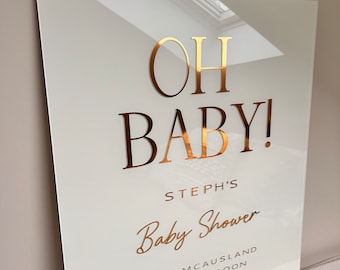 Baby Shower Sign - Acrylic Baby Shower sign - Personalised Baby Shower Sign - Acrylic Sign - Baby Shower Deco