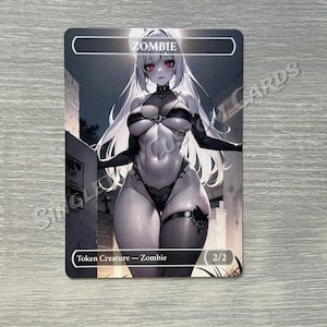 MTG  2/2 Zombie Token  High Quality Sexy Borderless Full Art Token