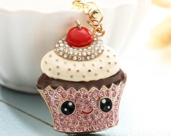Cupcake Keychain Clip on Plush Hanger Figures Cupcake Sprinkles Multicolor 4x2in Cupcake Keychain Clip on Plush Hanger Figures Cupcake Sprinkles Multicolor 4x2in