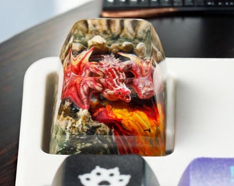 Handmade Dragon ESC Keycap: Artisan Cherry MX Mechanical Keyboard