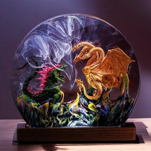 Giant Monster Diorama Lamp: Custom Resin Epoxy Night Light
