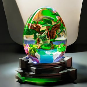 Lamp Egg resin epoxy, custom resin epoxy, Kuroks Zelda egg lamp, table lamp, bedside lamp wood, nightstand lamp, handmade gift,birthday gift