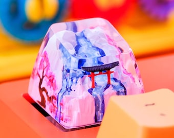 Cherry Blossom Torii Gate Artisan Keycap: Handmade ESC Keycap