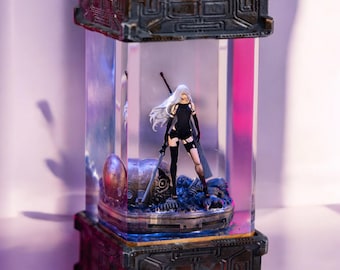 Nier Automata 2B Black Box - 3D Night Light USB LED Table Lamp