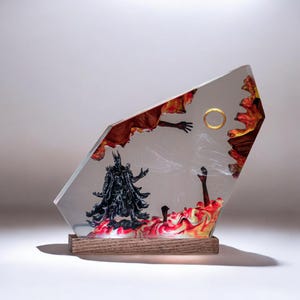 Handmade Magic Ring Lamp: Resin Diorama Night Light