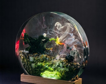 Custom Epoxy Wizard Lamp | Mystical School of Magic Decor | Gift for Fantasy Fans,Kids Night Light for Dreamers,table lamp,gift