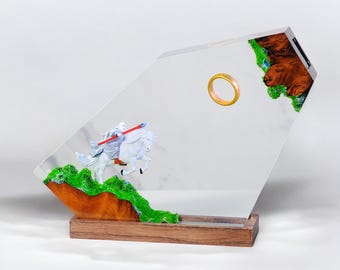 Luminária artesanal de resina: Luminária noturna Art Déco Elden Ring, presente de Natal, luminária de resina epóxi Elden Ring, decoração para casa, presentes para homens, ideias para presentes