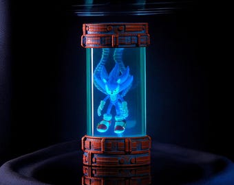 Resin Sonic Lamp: Handmade Video Game Night Light