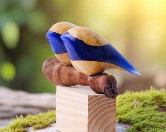 Stained Glass Blue Bird Planter – Mothers Day Gift, Bird Art Garden Decor, Bird Lover Gift, Unique Coworker or Easter Gift Idea