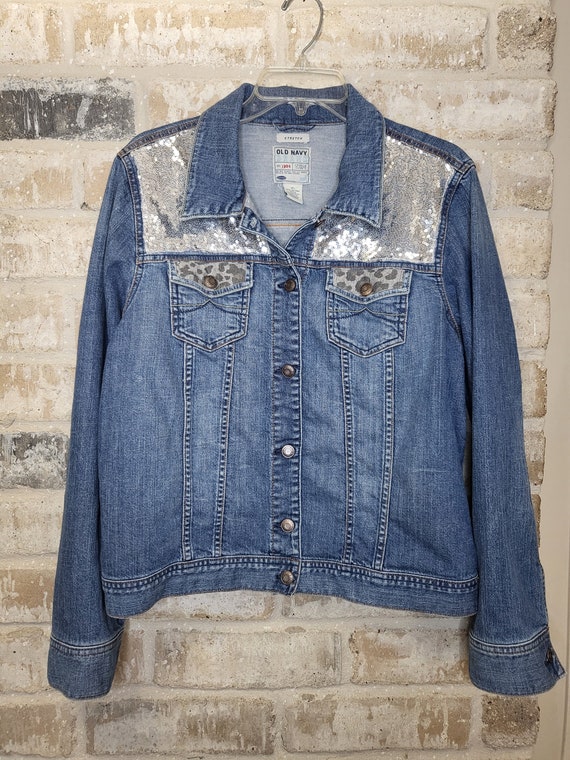 Leopard Print Sequin Denim Jacket Leopard Print Sequin Denim Jacket