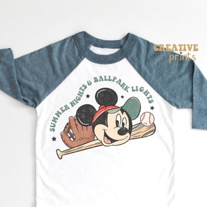Baseball Mouse Sublimation Design PNG, Baseball Nights & Ballpark Lights PNG, T-shirt Design PNG for boys