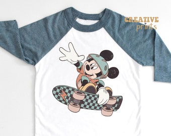 Mouse Skateboard Sublimation design PNG, Sublimation png for boys