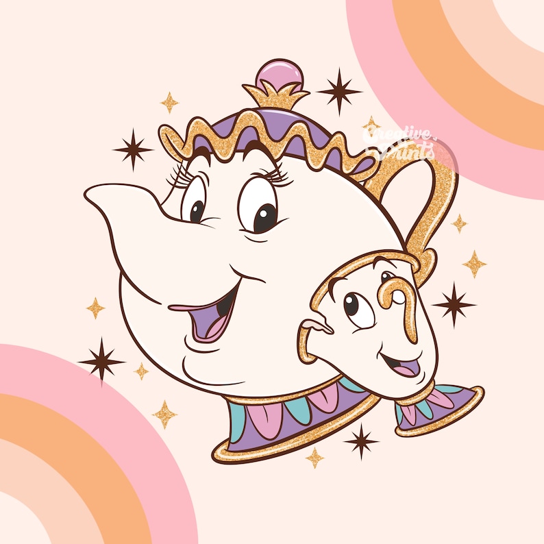 Mrs. Potts And Chip Make-up-Tasche – Beauty And The Beast Inspiriert, 23x16,5 Cm