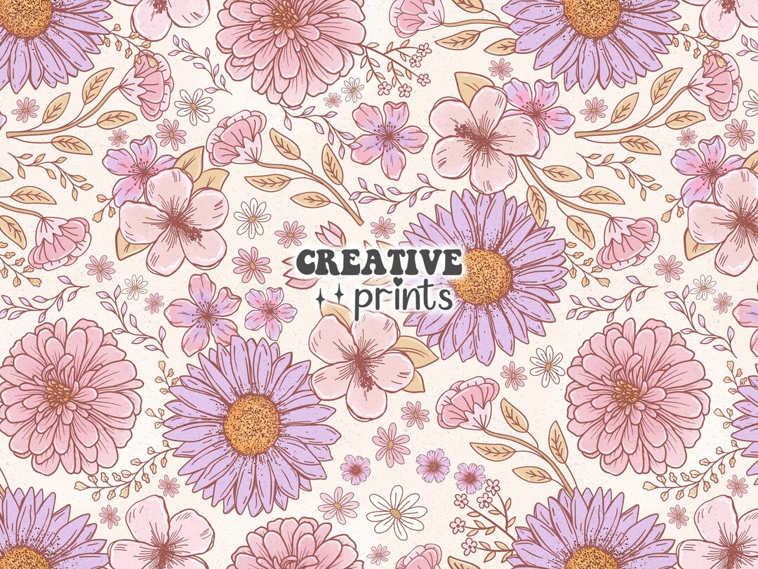 Spring Floral Seamless Repeat Pattern, Boho Floral Seamless File for ...