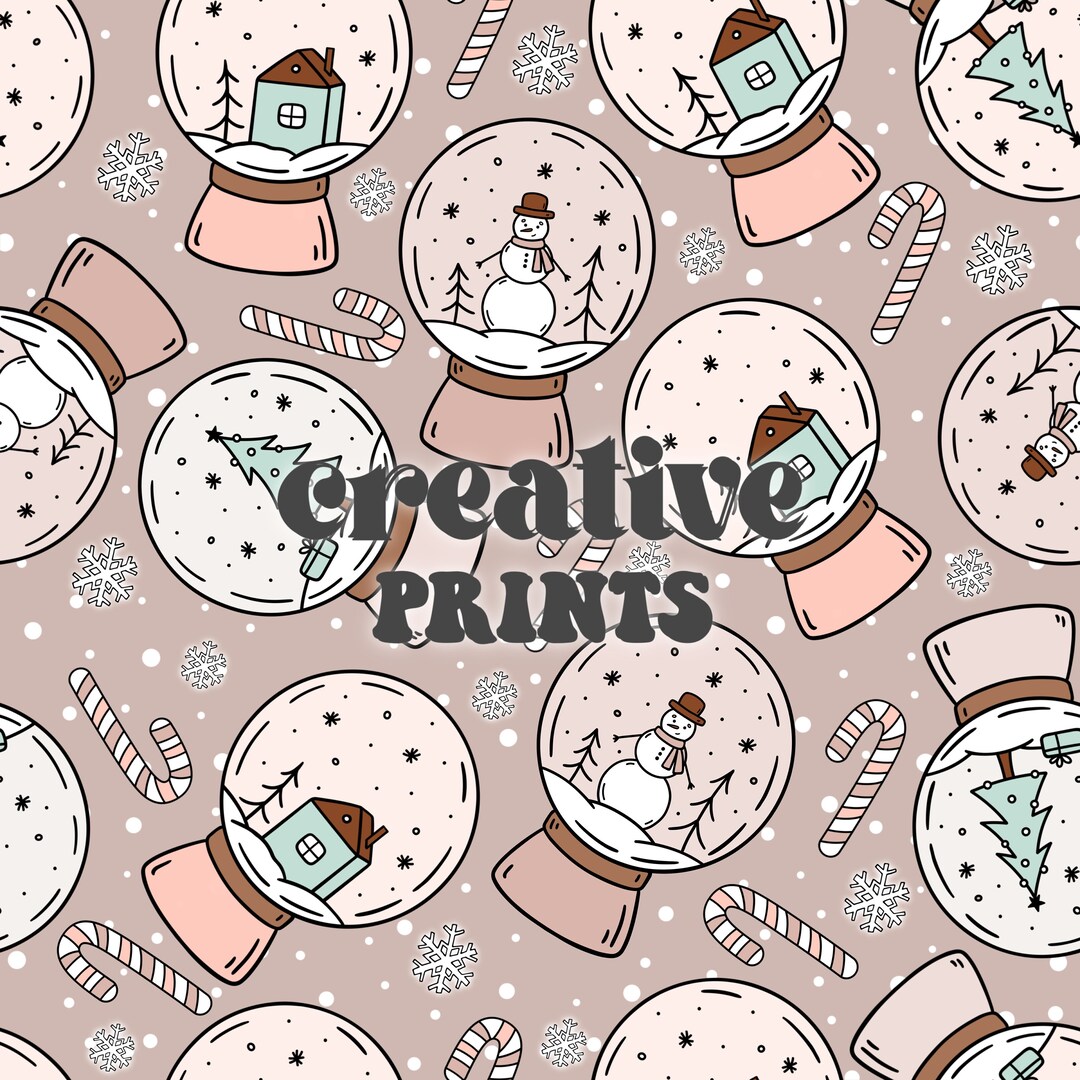 Christmas Snow Globes Seamless File, Christmas Seamless Repeat Pattern ...