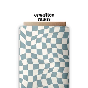 Aesthetic Simple Modern Wavy Blue Checkered Design | Sticker