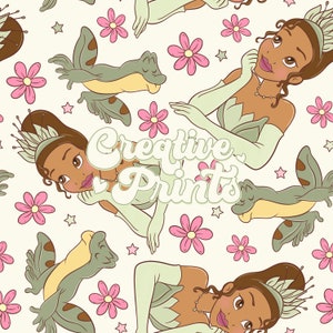 Princess and the Frog Seamless Pattern, Magical Seamless File for
