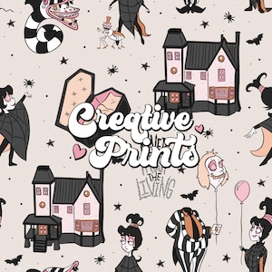 Never Trust The Livings Seamless Pattern, Halloween Seamless file for fabrics