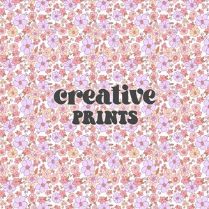 Little Flowers Seamless Repeat Pattern muted boho flowers for fabric printing, Little flowers seamless file, Digital Pattern