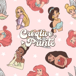 Princess Seamless Pattern, Magical seamless file for fabric Sublimation, Princess Seamless