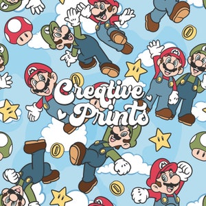 Cartoon Friends seamless pattern for boys, Video game seamless file, Seamless Repeat Pattern for fabric Sublimation