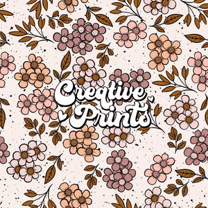 Fall Floral Seamless Repeat Pattern, Boho floral seamless file for fabric printing, Boho Daisies seamless file for fabrics